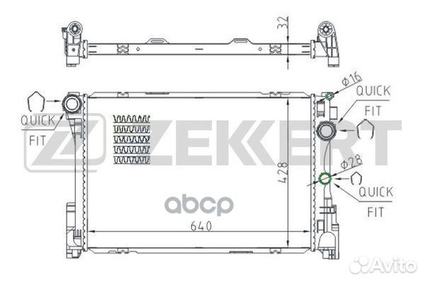 Радиатор охл. дв. MB C-Class (204) 07- CLS (21