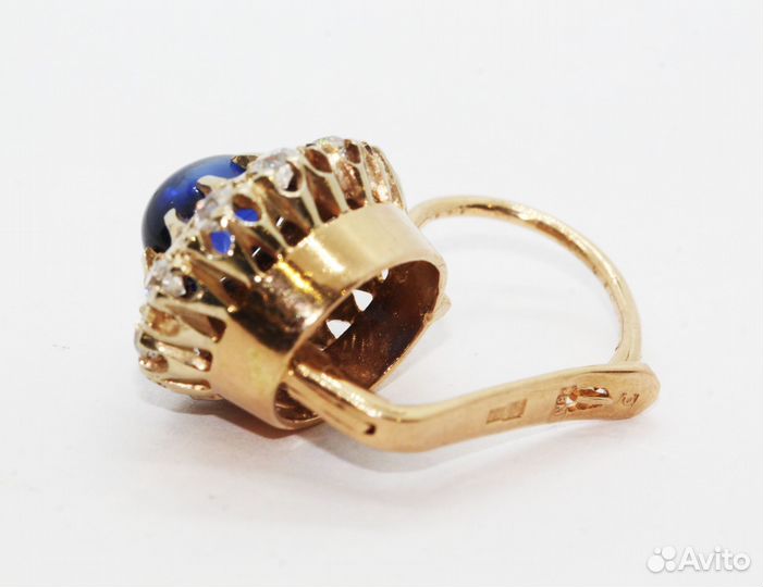 Серьги с корундами и фианитами