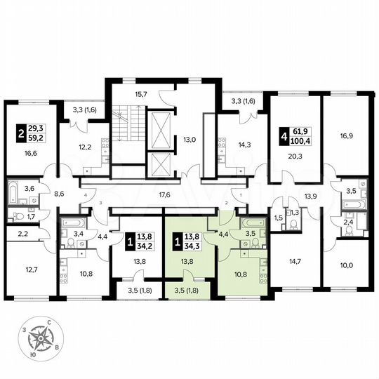 1-к. квартира, 34,3 м², 14/24 эт.