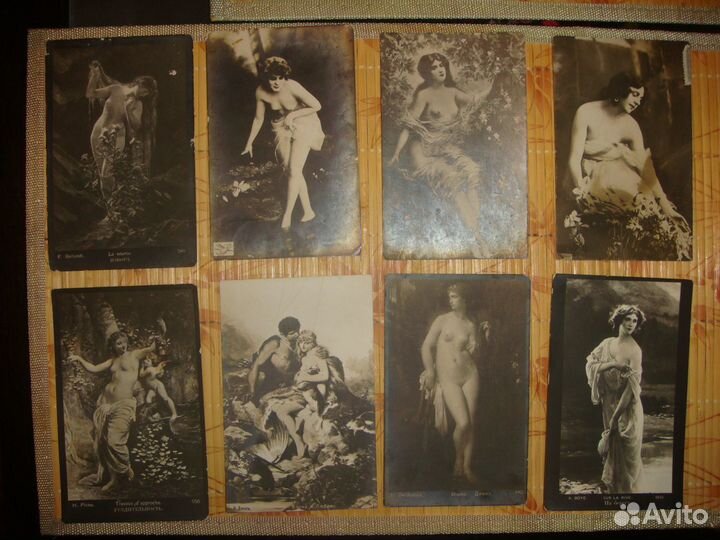 Коллекция старинных черно-белых открыток.Эротика