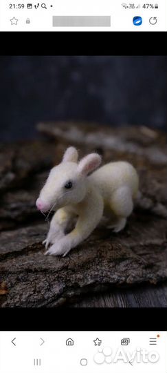 Крыса ручной работы из шерсти валяная