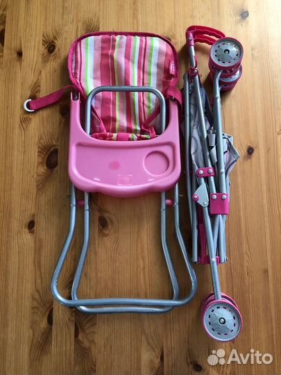Коляска для кукол и стульчик для кормления