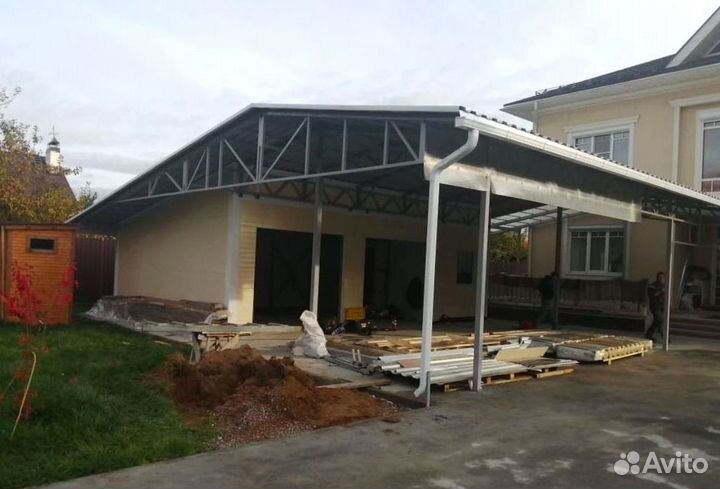 Изготовление навеса, бесплатная доставка КАД