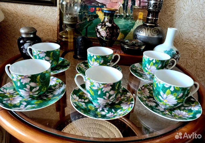 Наитончайший фарфоровый кофейно-чайный набор