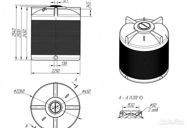 Емкость пластиковая 4500/5000/10000 литров