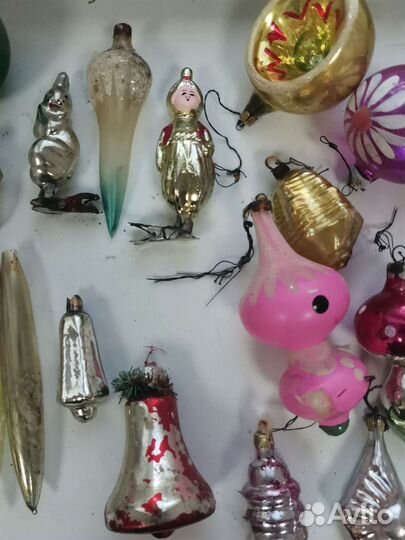 Елочные игрушки времен СССР 32 штуки