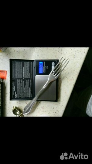 Вилка серебряная