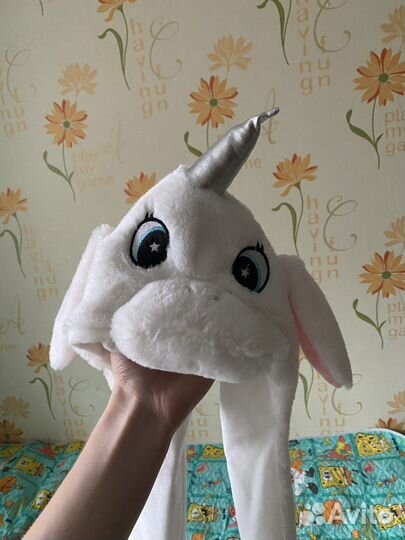 Шапка с ушками, единорог