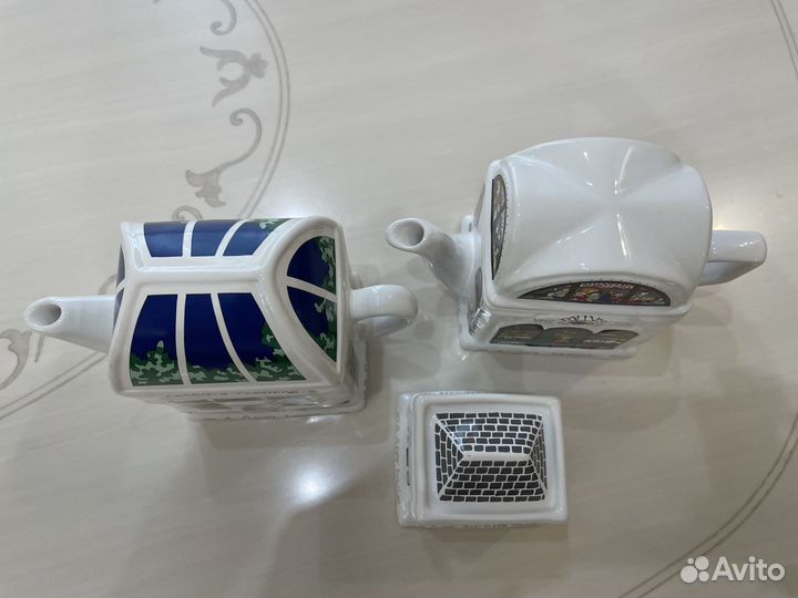 Чайники, сахарница домики. Фарфор. Wade. Англия