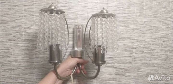 Хрустальная бра настенная СССР