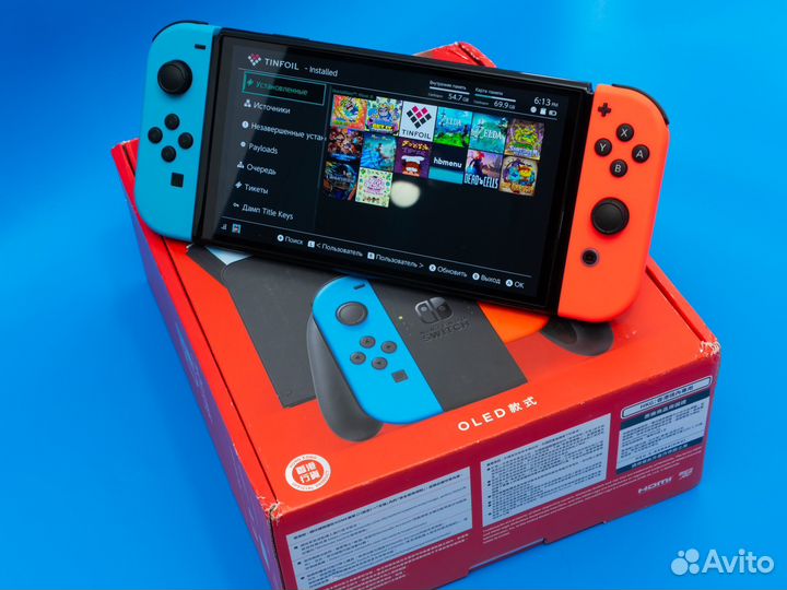 Nintendo Switch oled прошитая + игры