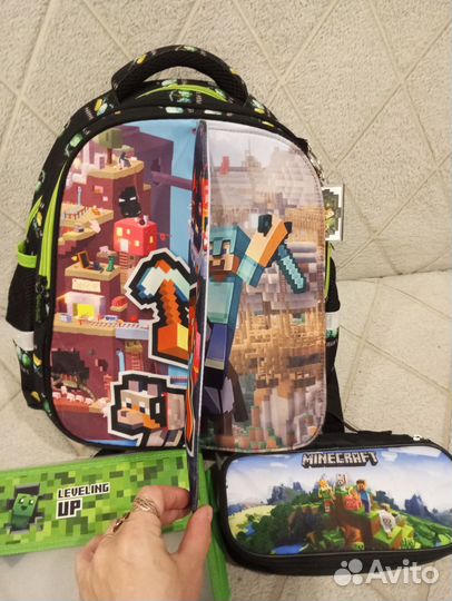 Рюкзак Minecraft+ пенал+ папка для тетрадей
