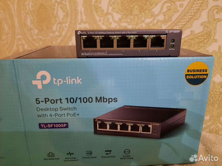 Коммутатор tp-link 5 port 10/100Mbps TL-SF1005P