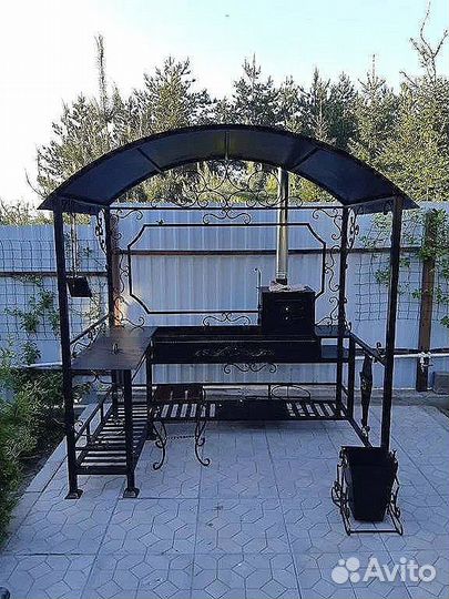 Мангал с печью под казан