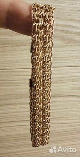 Золотой браслет Бисмарк двойной Новый