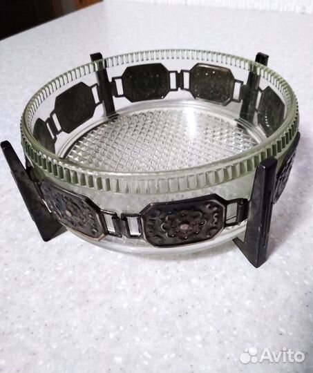 Винтажная конфетница Цветочный декор, СССР, 1970-е