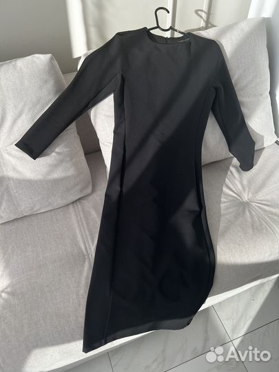 Платье zara черное миди