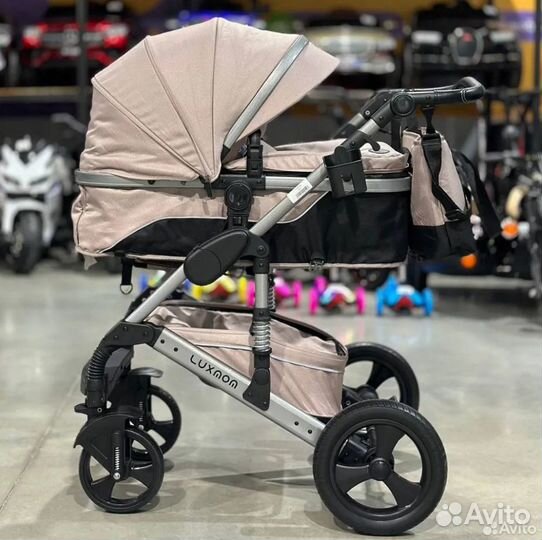 Детская коляска Luxmom 558 3в1 коричневый