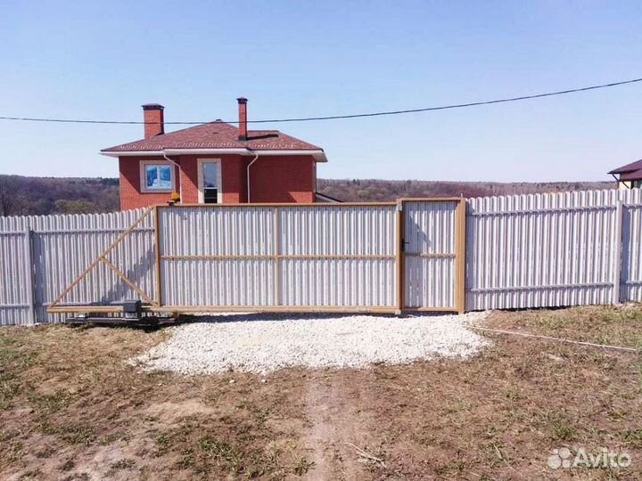 Установка откатных ворот