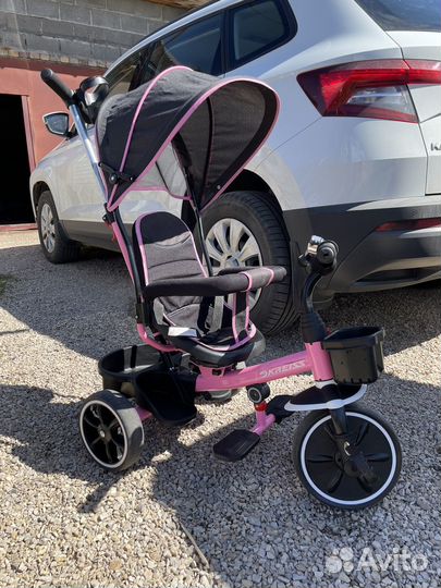 Велосипед трехколесный Kreiss c тентом Розовый