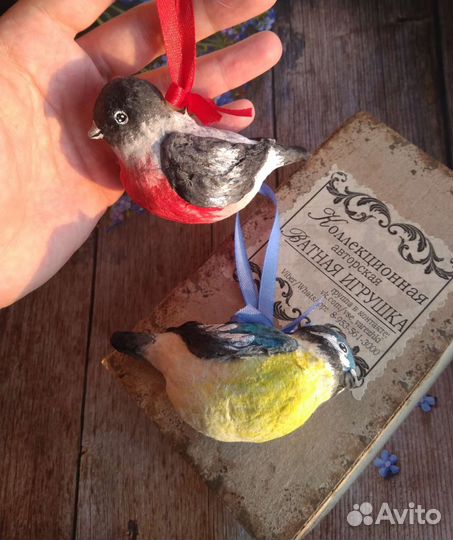 Снегирь и синичка ватные игрушки