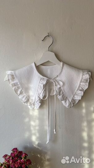 Воротник съёмный взрослый аксессуар белый лён