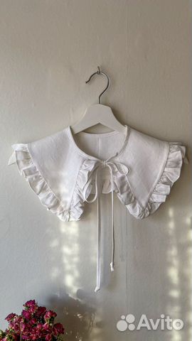 Воротник съёмный взрослый аксессуар белый лён