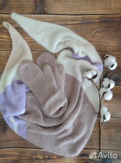 Шапка, варежки, платок