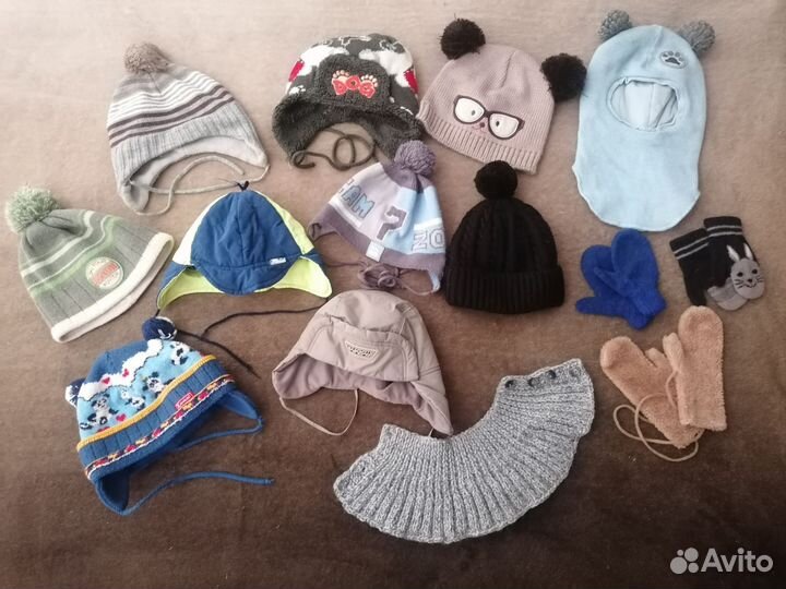 Шапка теплая для мальчика 44 46