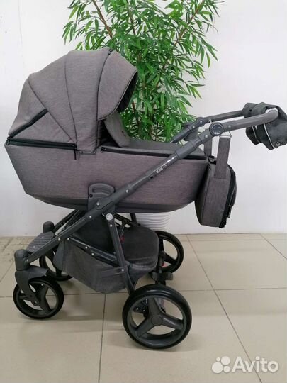 Коляска 2в1 Adamex Barcelona (серый лен)