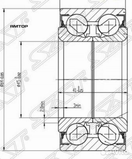 SAT ST-51720-3A101 Подшипник передней ступицы hyun
