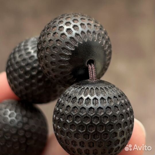 Браслет из черного дерева 20 мм. Эбеновое дерево