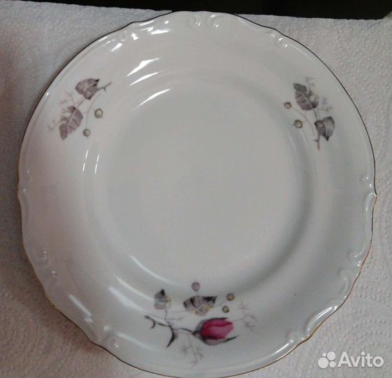 Сервиз Трио Черная роза Польша розовая