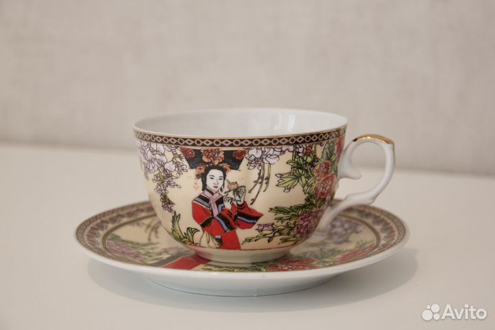 Чайный набор чашка и блюдце