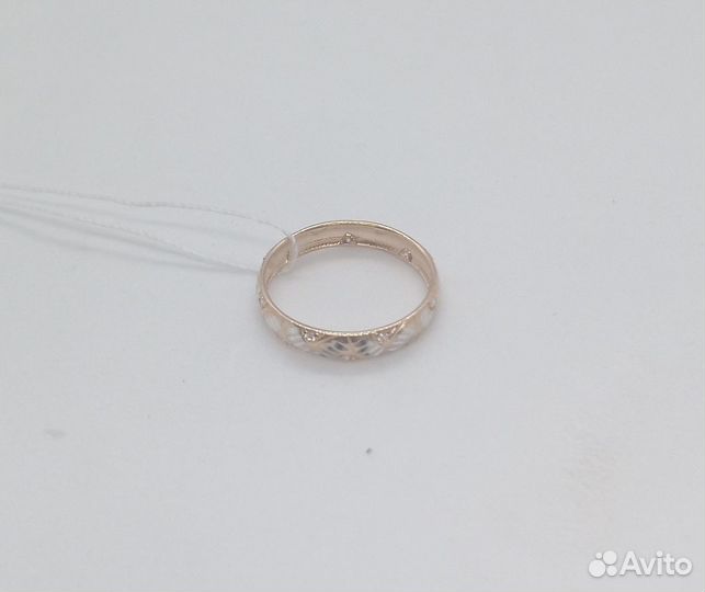 Золотое кольцо с фианитом 16р