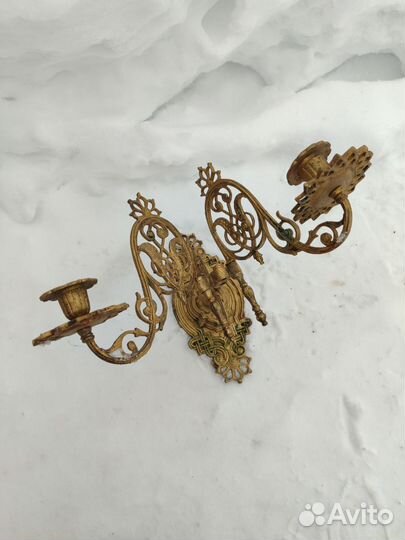 Старинный подсвечник бронза