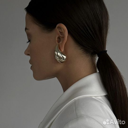 Серьги капли стиль poison drop bottega