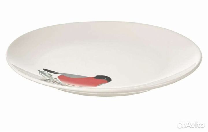 Тарелка Икеа винтер снегири 6шт