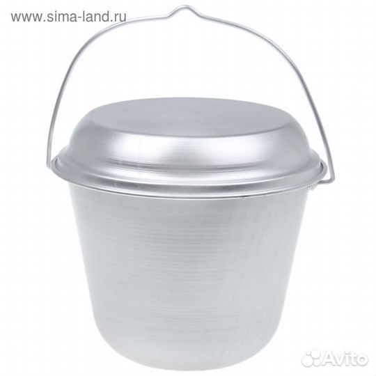 Котелок с крышкой, 9 л, конический, травленный, цв