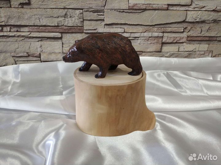 Шкатулка Мишка на пне