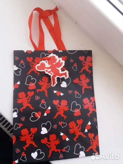 Пакет подарочный «Амурчики» (Красный куб)