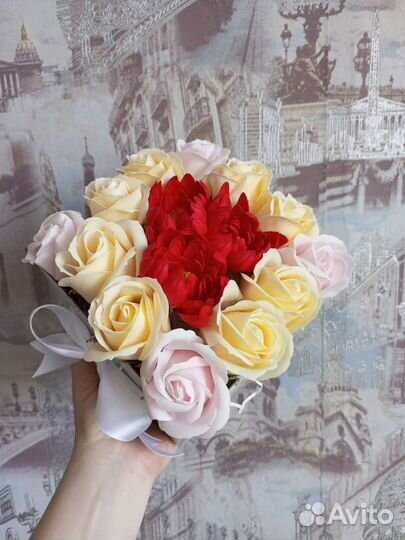 Букет из мыльных роз