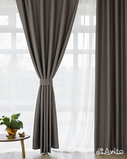 Комплект штор блэкаут Марсель Кофе с молоком