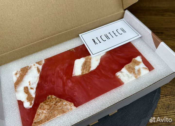 Подставка из эпоксидной смолы и мрамора