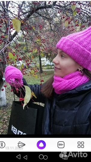 Комплект шапка,варежки,хомут