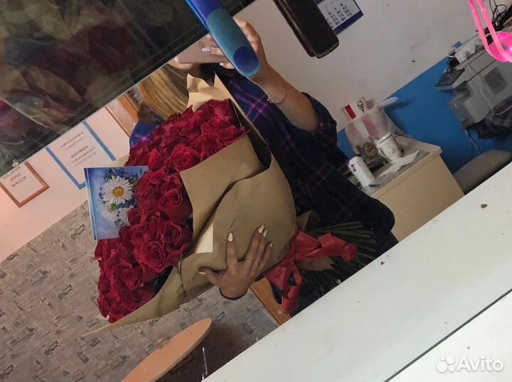 Розы 75 см красные эквадор