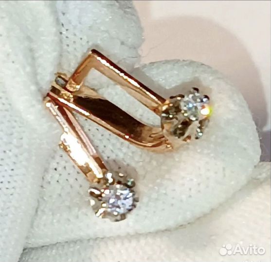 Золотые серьги с бриллиантами Тюльпаны