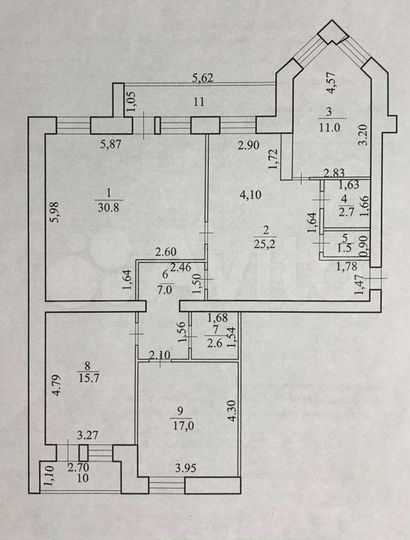3-к. квартира, 118 м², 4/5 эт.