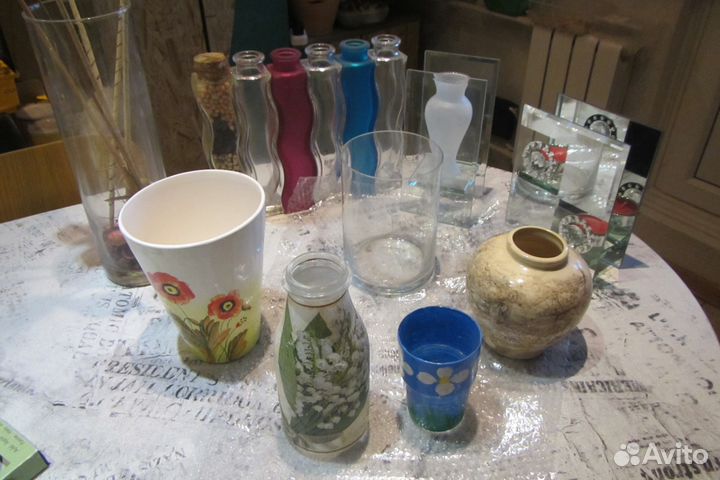 Вазы, подсвечник