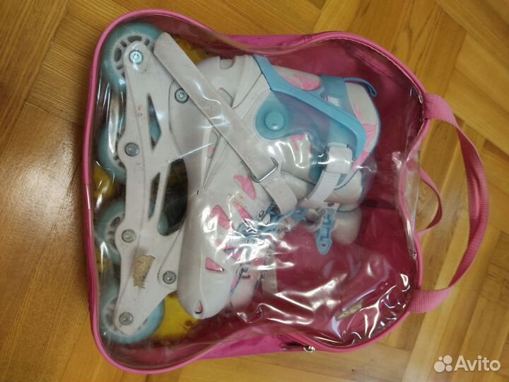 Роликовые коньки 36-39р, Шлем, Защита